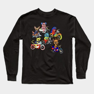 Motorcycle Animals Long Sleeve T-Shirt